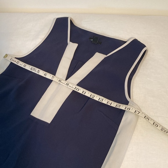 Ann Taylor colorblock navy cream belted dress S - Picture 9 of 15